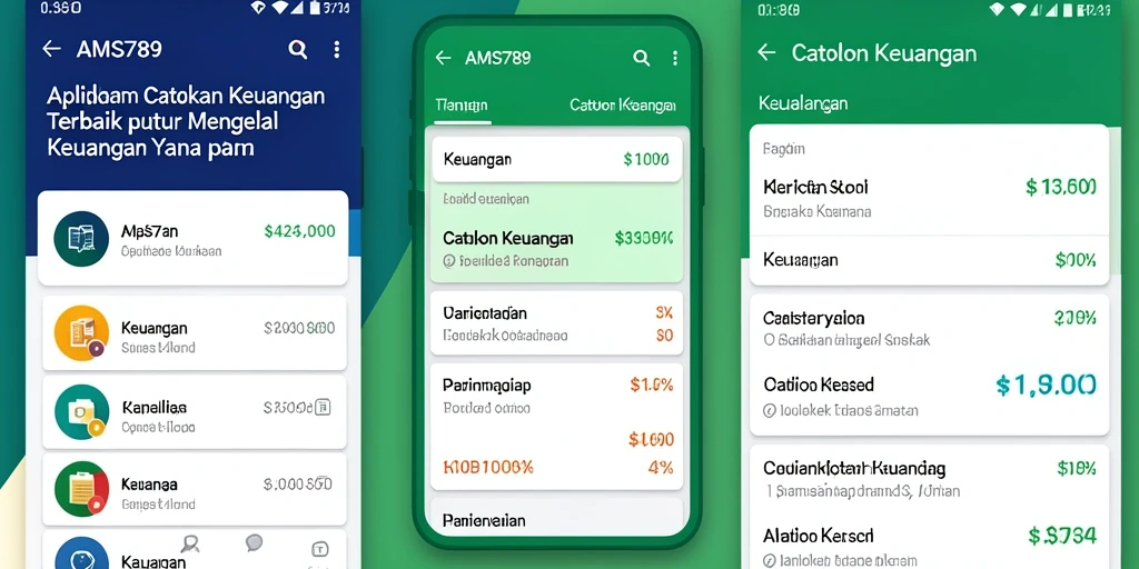Antarmuka pengguna AMS789 yang sederhana dan fungsional untuk Catatan Keuangan.