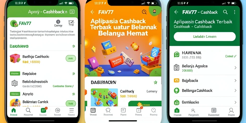 Tampilan antarmuka aplikasi FAV77 menampilkan fungsi Cashback yang menarik.