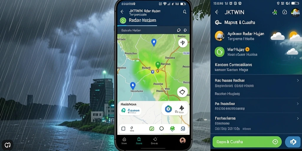 Antarmuka radar hujan JKTWIN yang informatif dan mudah dibaca.