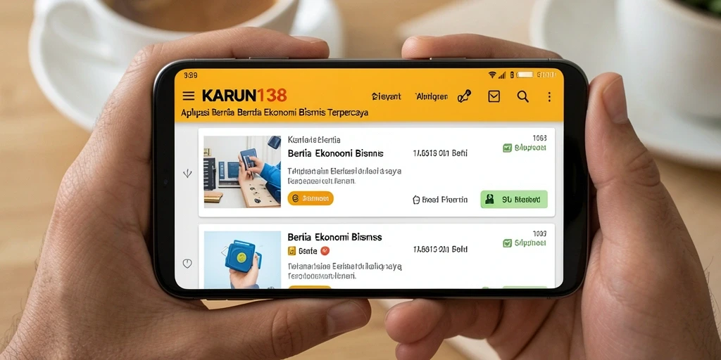 Tampilan antarmuka aplikasi KARUN138 yang modern dan informatif.