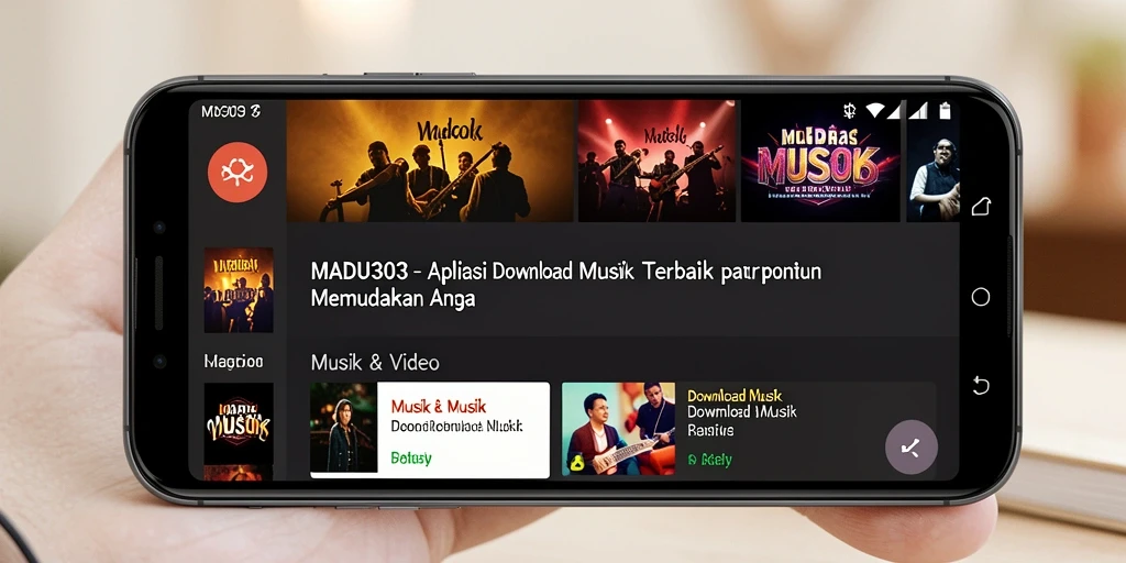 Tampilan antarmuka MADU303 yang memudahkan proses Download Musik.