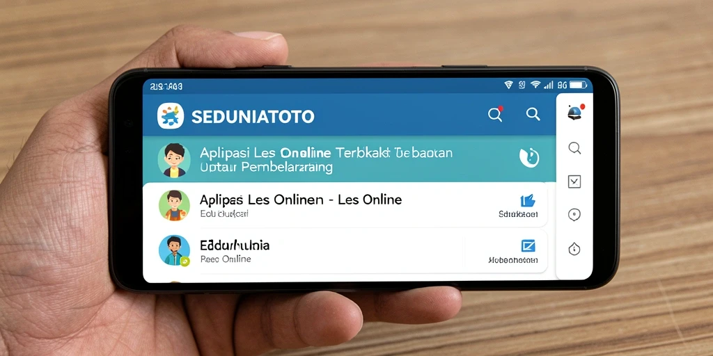 Tampilan antarmuka SEDUNIATOTO yang ramah pengguna untuk Les Online.