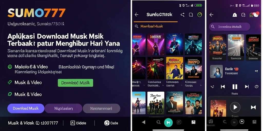 Tampilan antarmuka utama aplikasi Download Musik yang sederhana dan menarik.